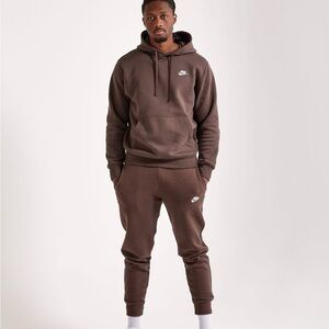 Nike Club Brown Matching Hoodie and Joggers Size Medium